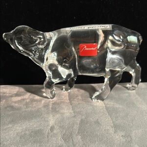 BACCARAT FRANCE CRYSTAL ZODIAC OX FIGURINE. MEASURES: 6 1/2” x 3” x 1 3/4”.